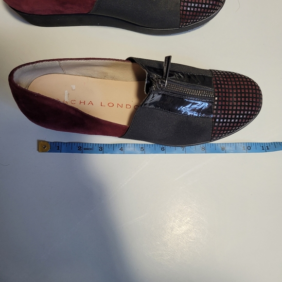 Sacha London Wine & Black Wedge Loafers Sz 9.5-10 - Picture 7 of 10